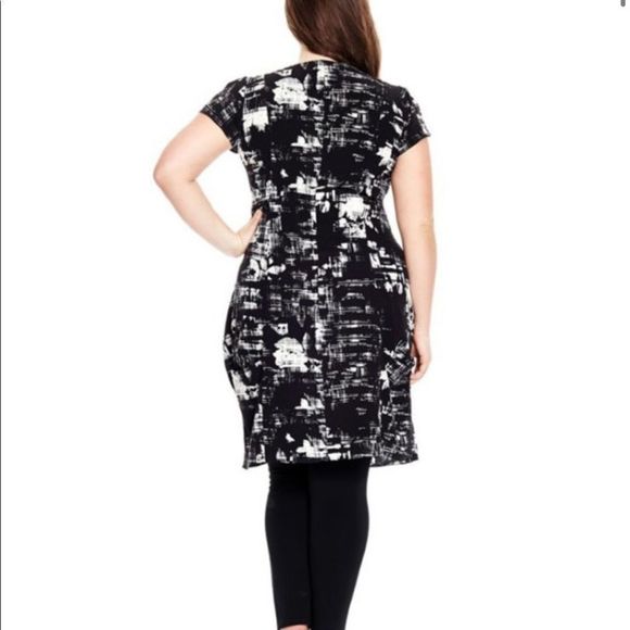 City Chic Zip Front Print Tunic Dress XL/22 - Picture 5 of 8